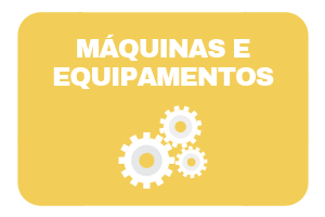 Imagem simulando um maquinário. Acima, o texto "máquinas e equipamentos".